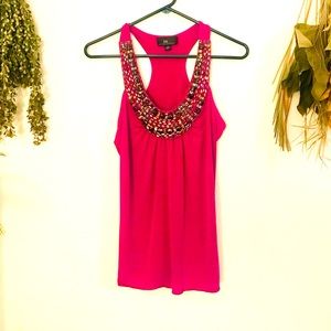 Razor Back Beaded Tank Top SZ M